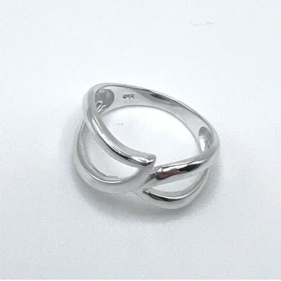 New 925 STERLING SILVER Abstract Ring Size 8 - Picture 2 of 6